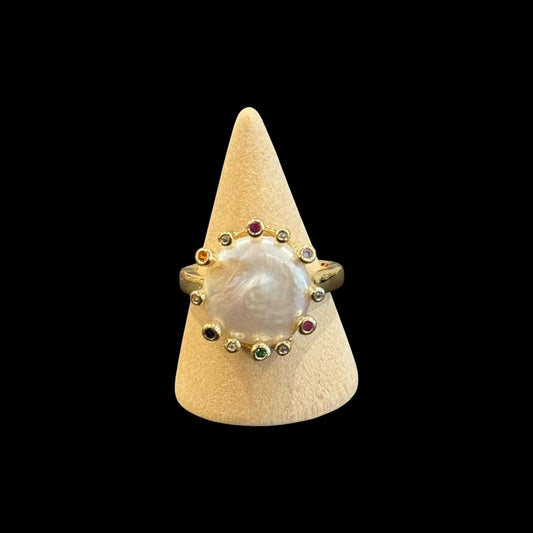 estones esr256 cz paved baroque pearl ring