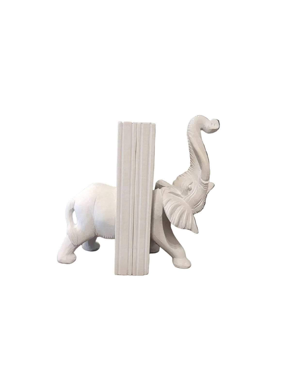 Elephant soapstone bookend