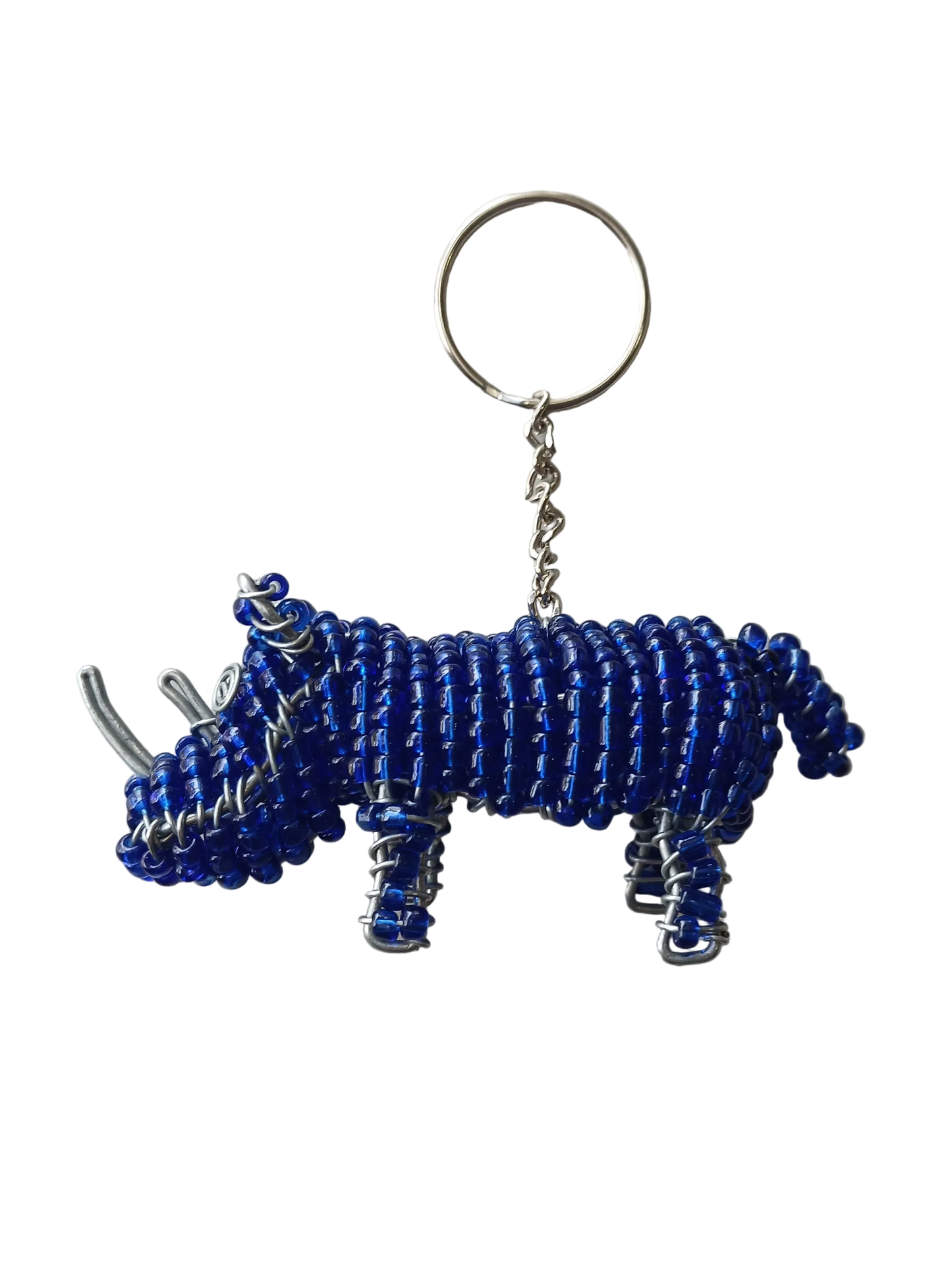 Beaded rhino keyring