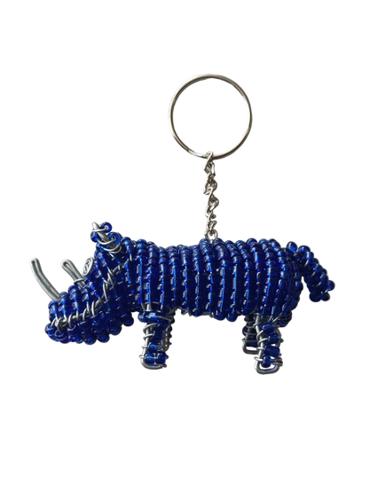 Beaded rhino keyring