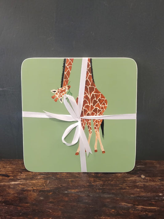 Giraffe Square tablemats Green set of 4