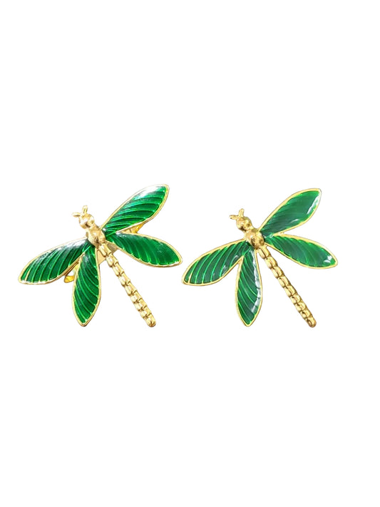 Dragonfly dark green napkin ring (s)