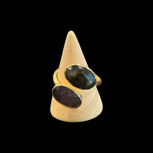 estones esr242 fluorite & labradorite ring