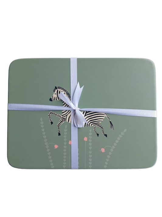 Leaping Zebra rectangle tablemat set of 4