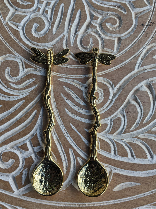 Dragonfly gold spoon