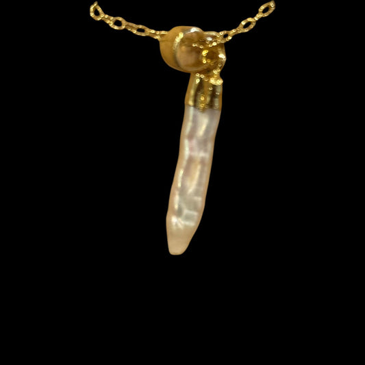 estones esc250 baroque tooth pearl pendant