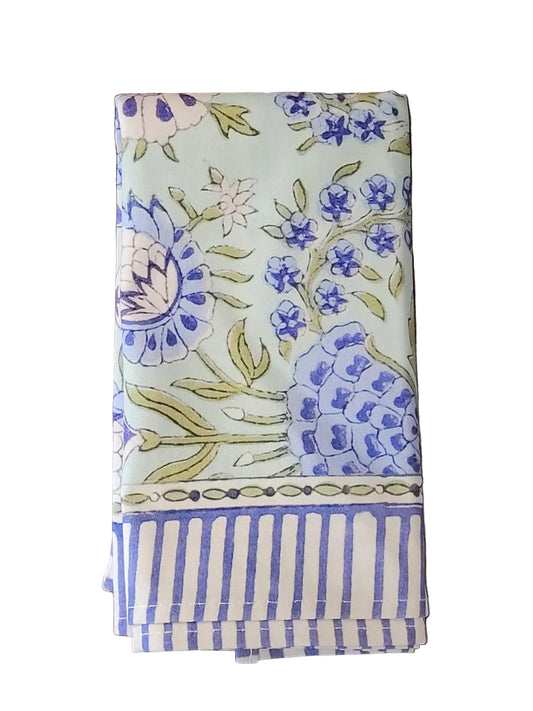 BLUE IRIS FLOWER NAPKINS SET OF 4