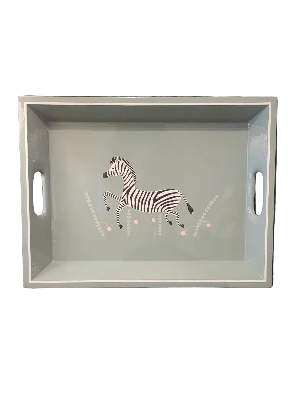 Leaping zebra rectangle tray