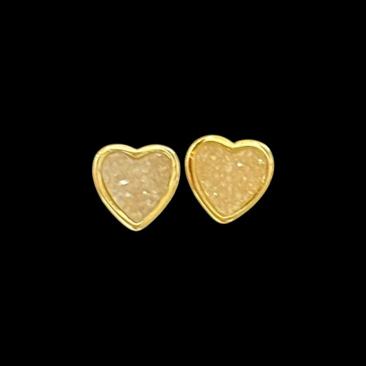 estones ese292 sugar druzy heart earrings
