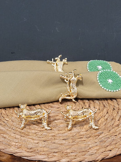 GOLD LEOPARD NAPKIN RING