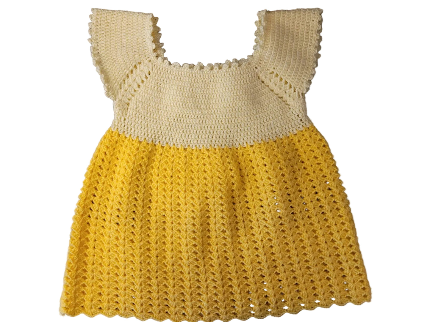 br baby yellow crochet dress