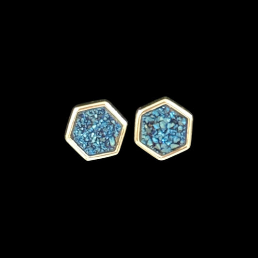 estones ese275 sugar druzy hexagon earrings