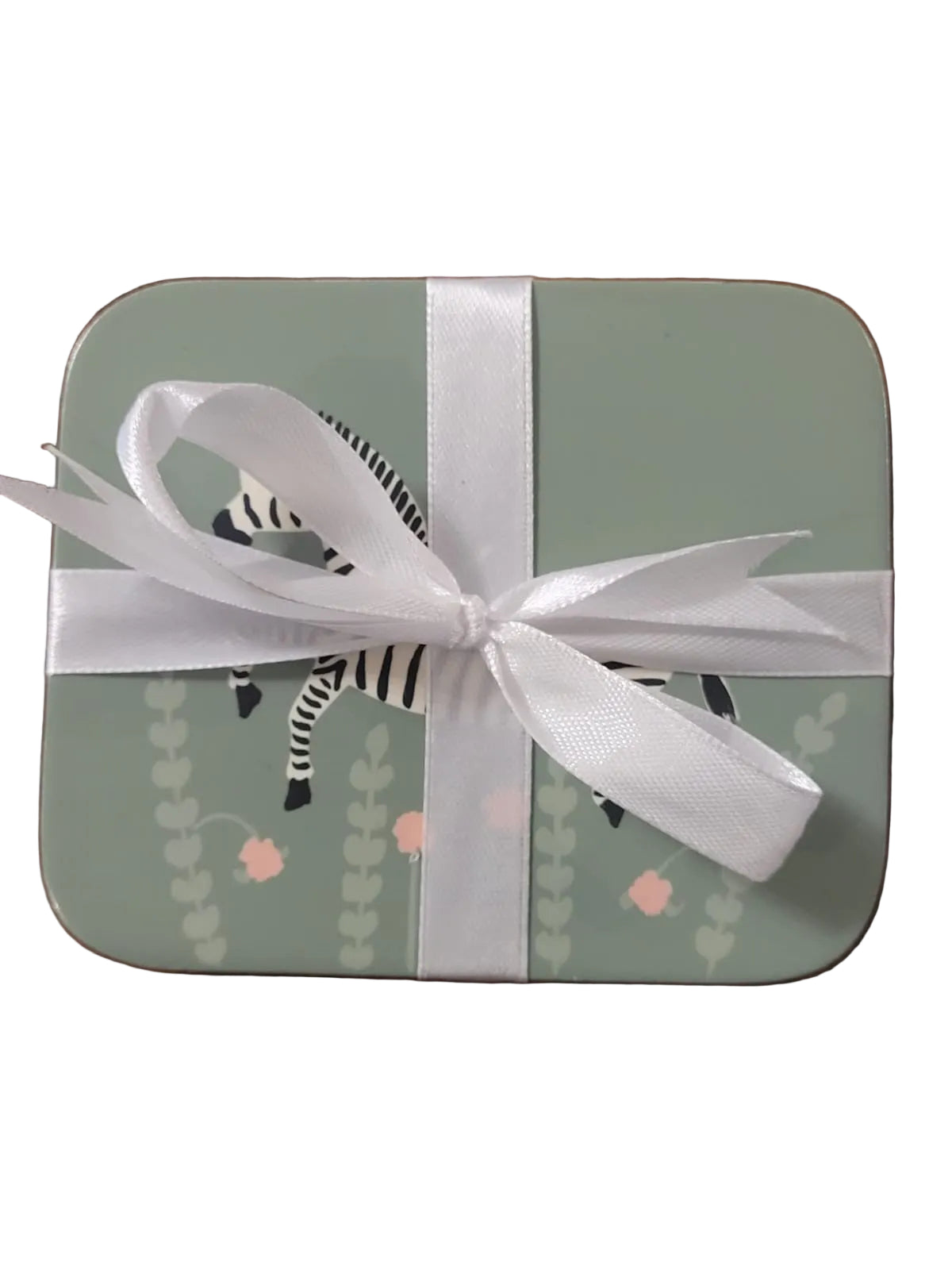 Leaping zebra rectangle coaster
