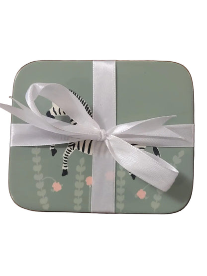 Leaping zebra rectangle coaster
