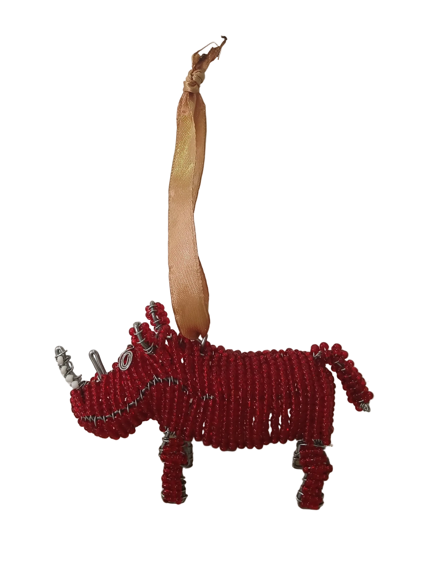 Beaded rhino Christmas tree decoration