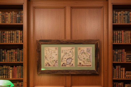 East Africa maps in dhow wood frame