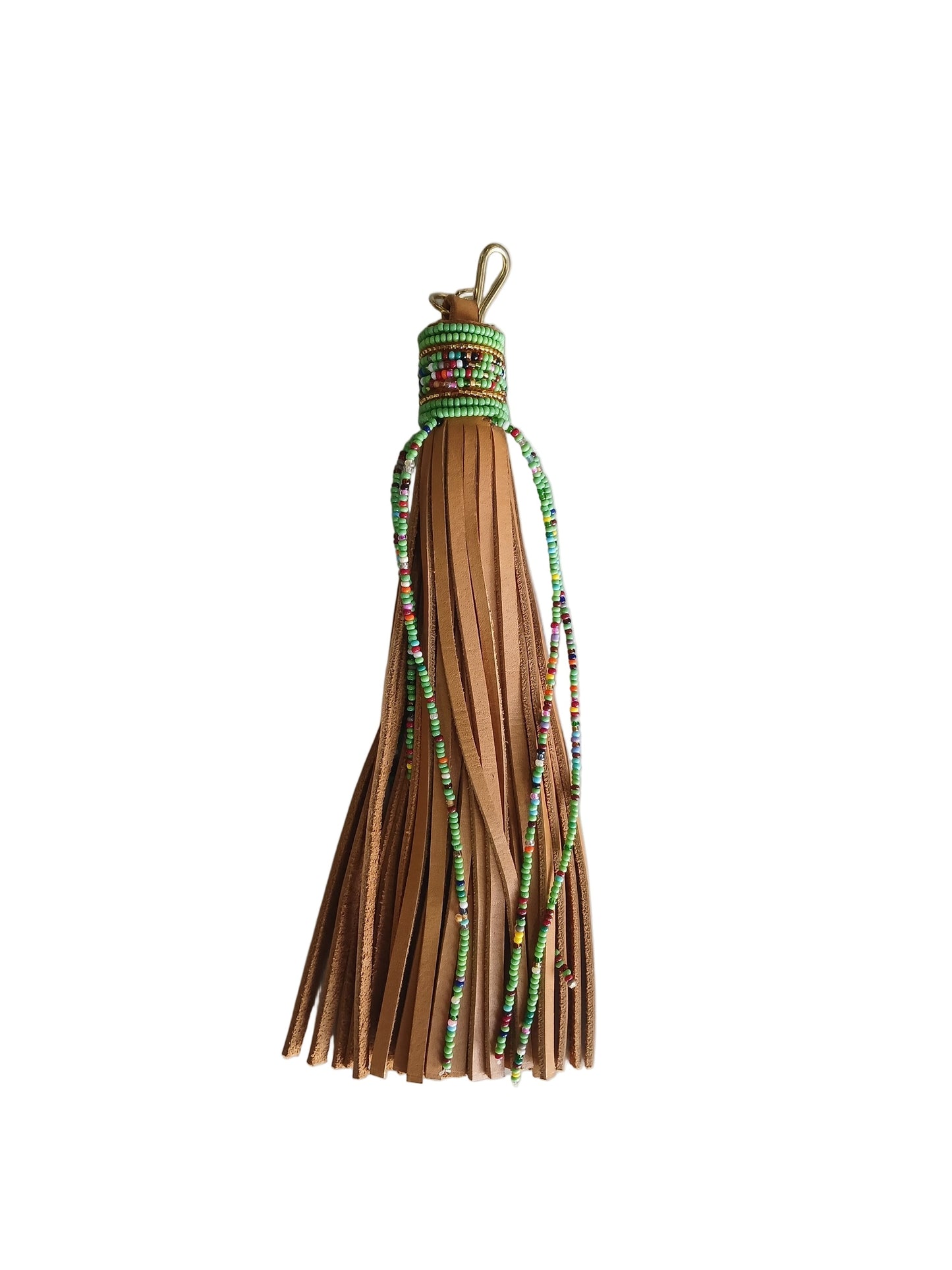 Premium tan tassel keyring