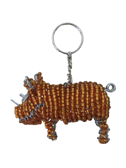 Beaded rhino keyring