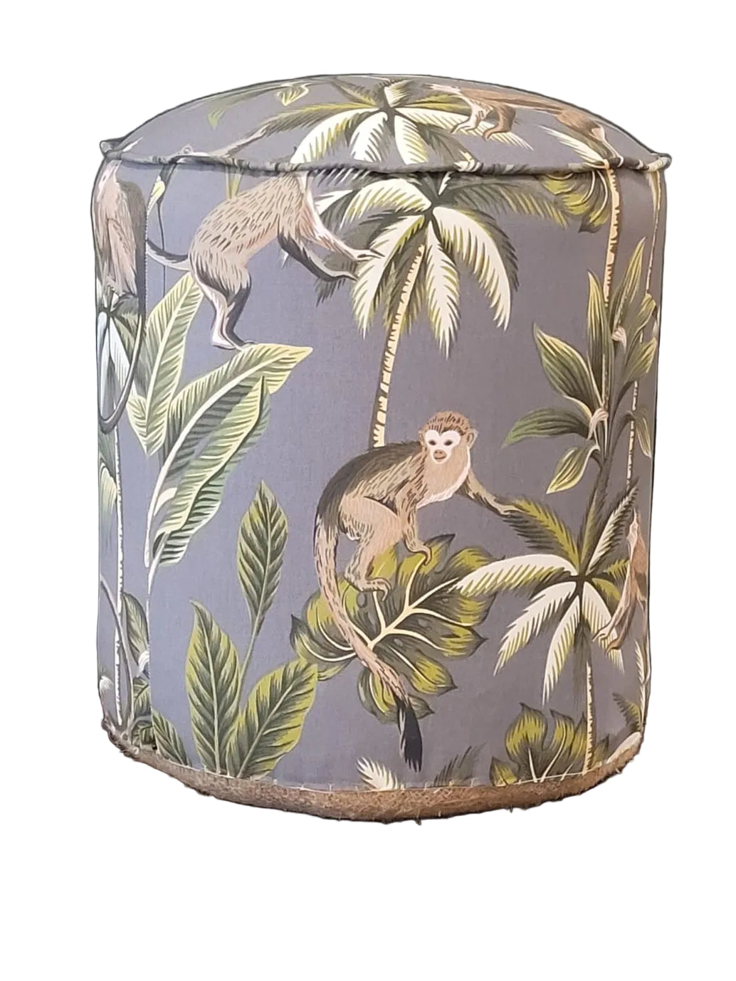 Grey monkey business pouf