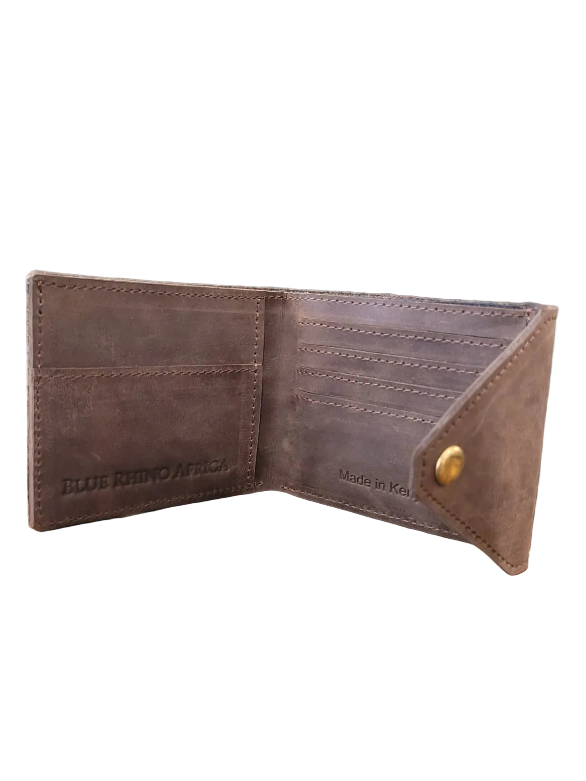Mens mocca wallet with hide stripe