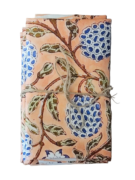 PEACH BLUEBERRY NAPKINS SET OF 4