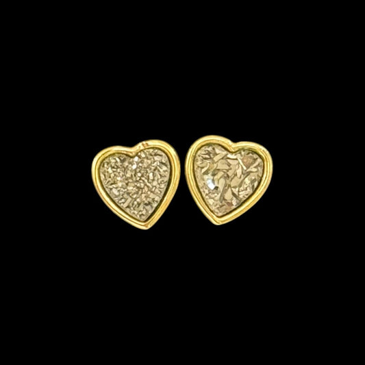 estones ese293 sugar druzy heart earrings