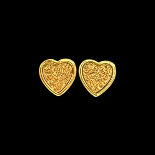 estones ese294 sugar druzy heart earrings