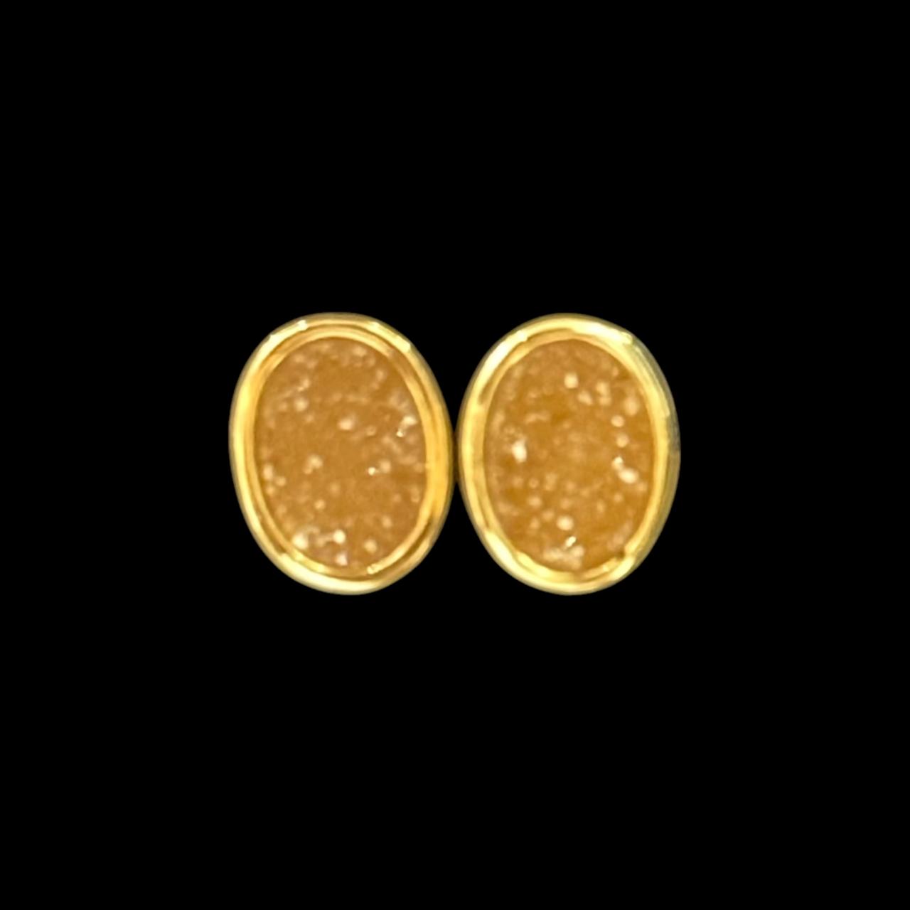 estones ese277 sugar druzy oval earrings