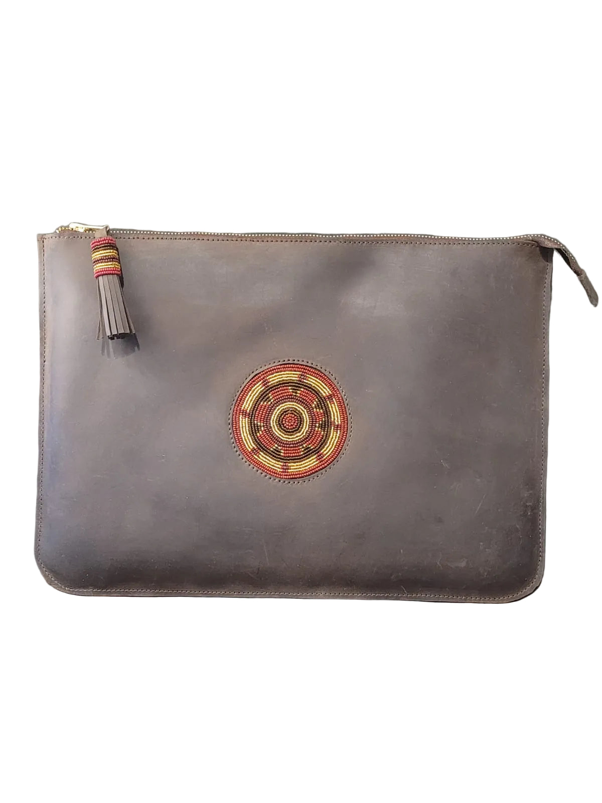 Beaded mocca laptop sleeve