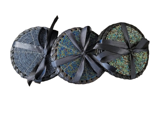 4" beaded coasters (set of 4)