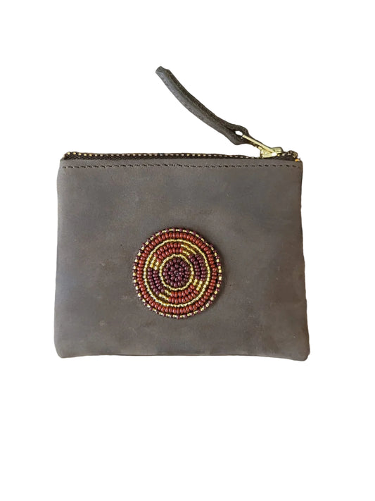 Mocca beaded coin purse