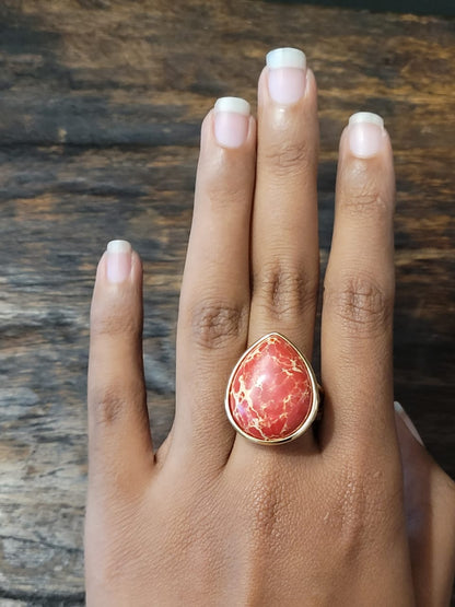 Estones ESR013-Nm Red Jasper ring in 22kgp