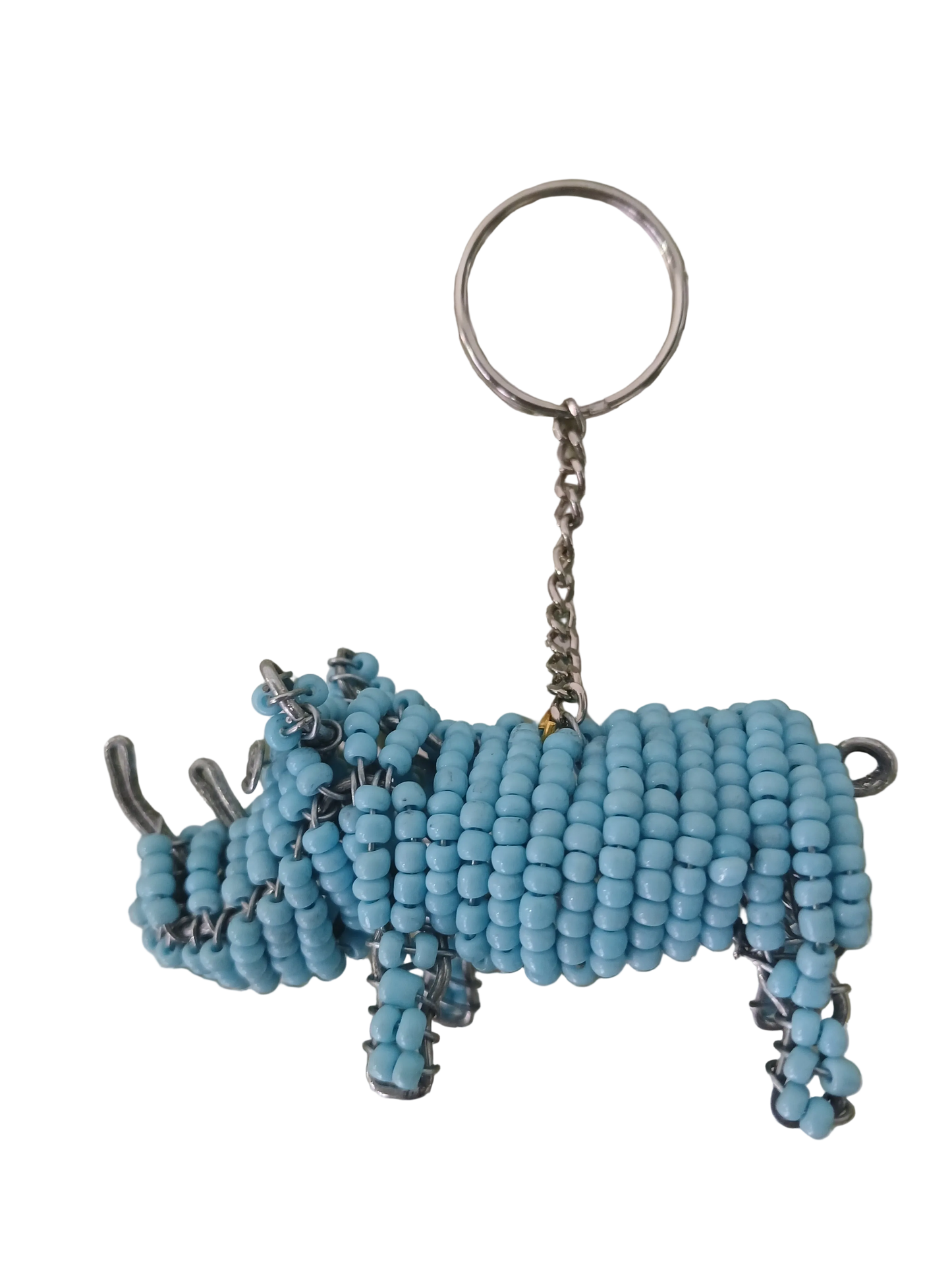 Beaded rhino keyring