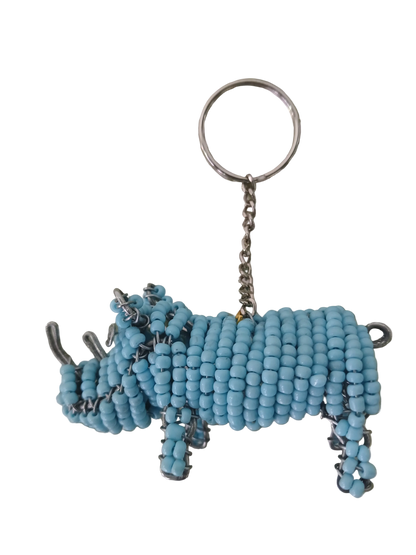 Beaded rhino keyring