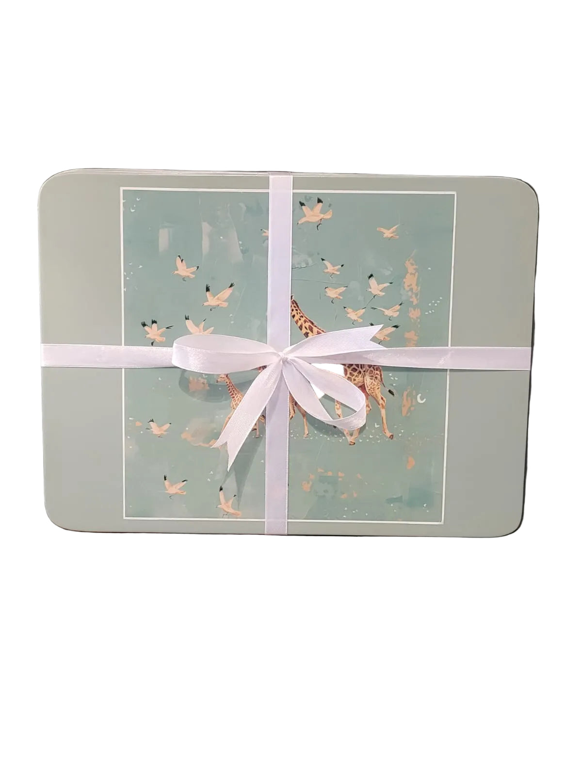 Running giraffe rectangle tablemat green set of 4