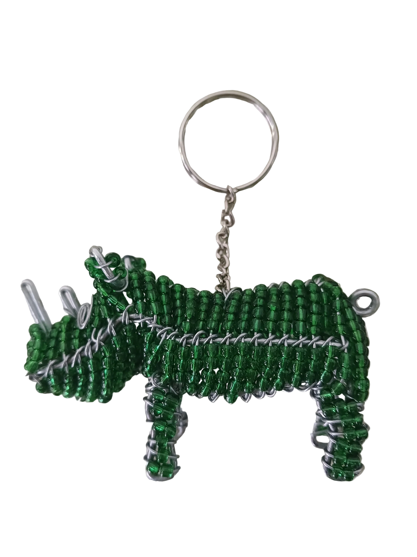 Beaded rhino keyring