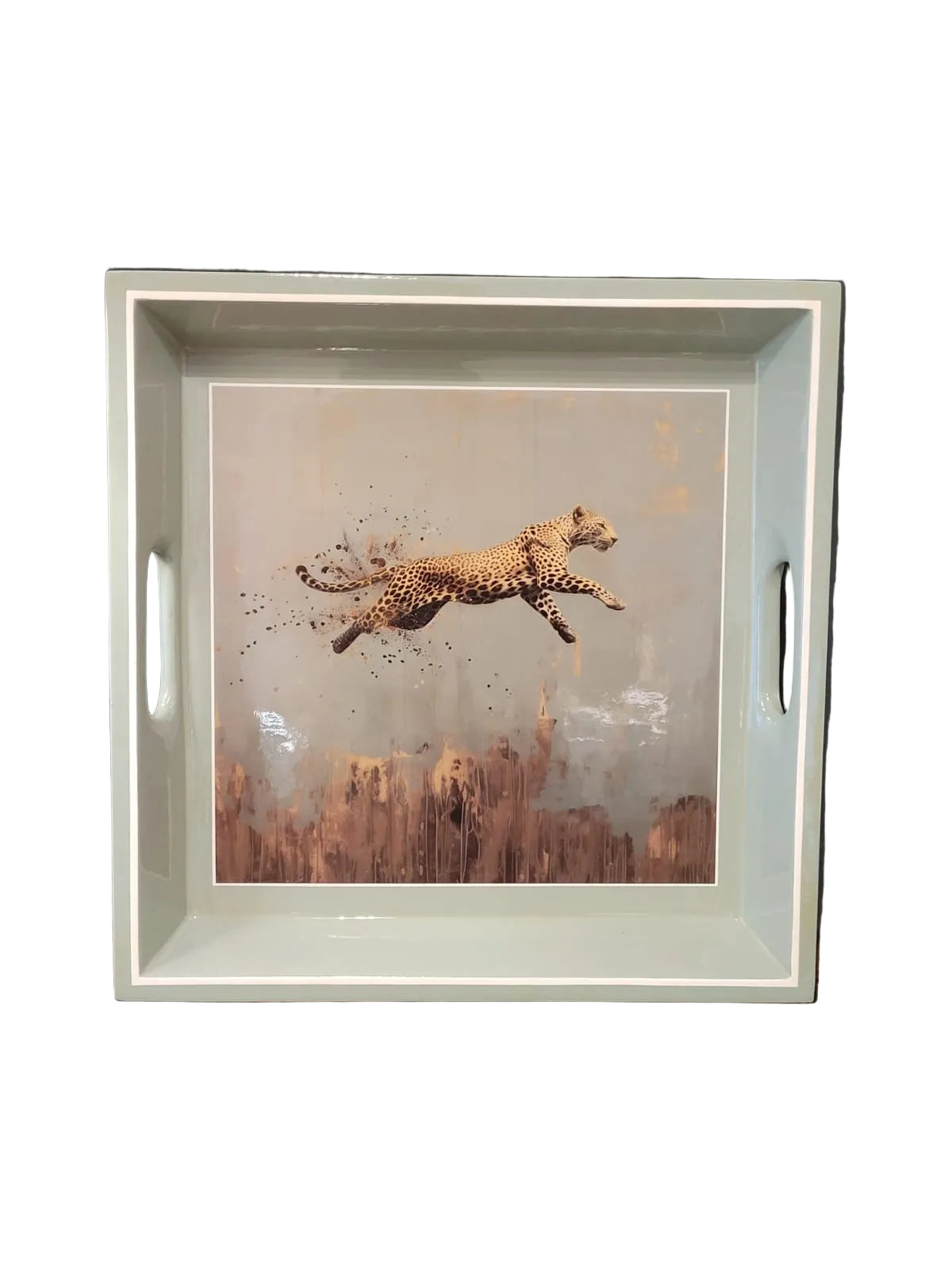 Leopard square tray