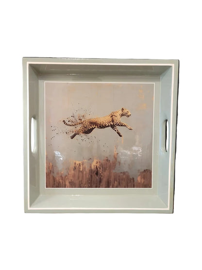 Leopard square tray