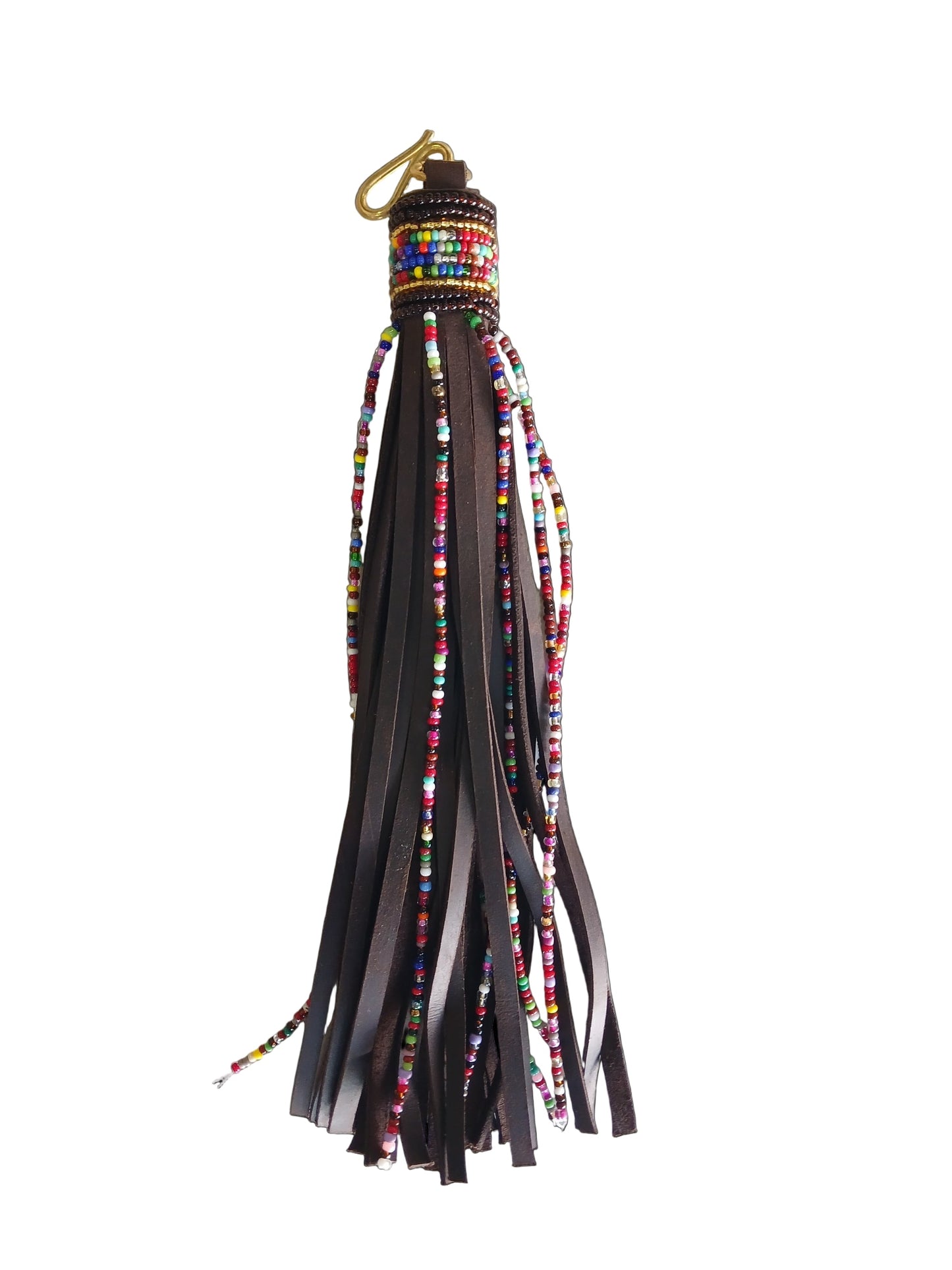 Premium mocca tassel keyring