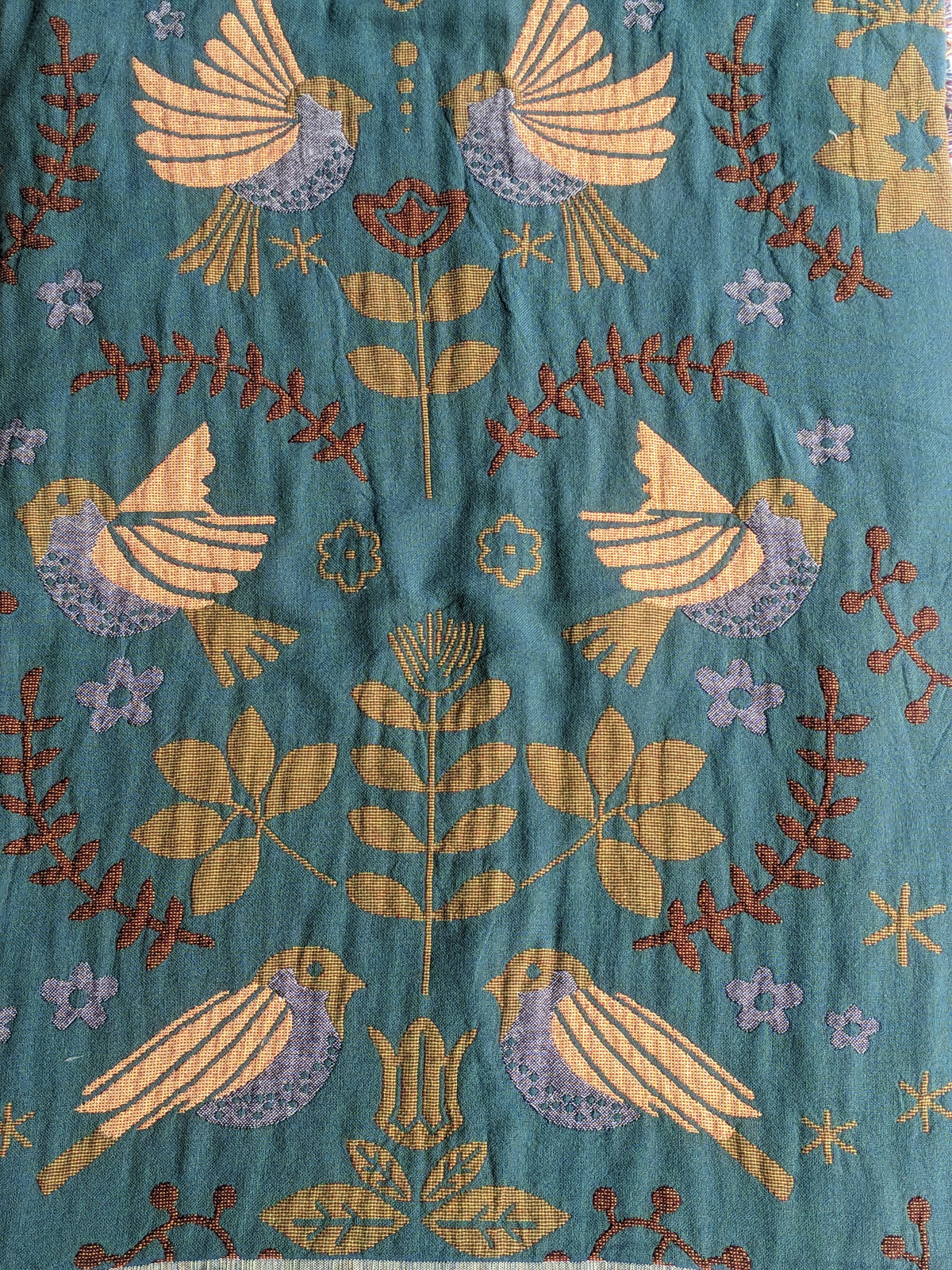 BR BLUE BIRD PRINT THROW