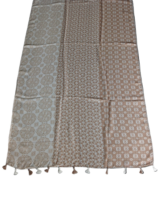 Br brown star and floral scarf