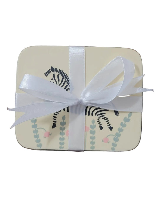 Leaping zebra rectangle coaster