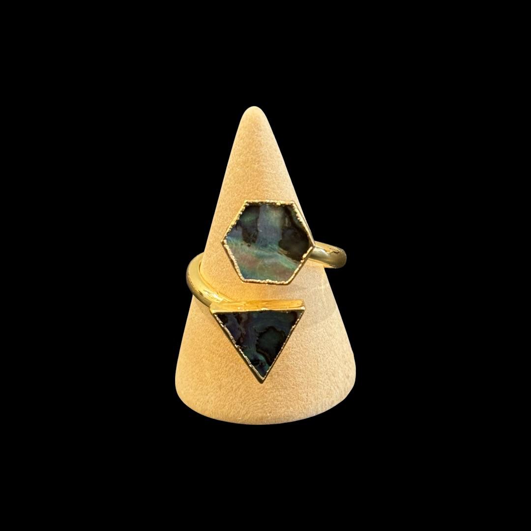 estones esr238 abalone shell ring