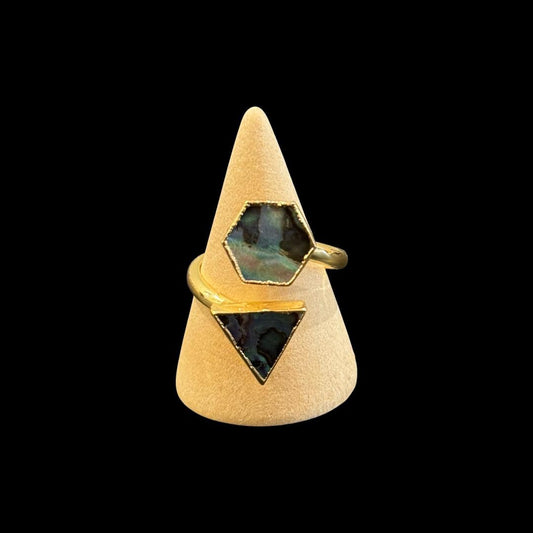 estones esr238 abalone shell ring