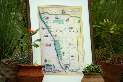 Namibia map in frame